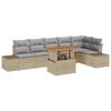 vidaXL Tuin Sofa Set met opslag 7 pcs Beige Poly riet