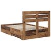 vidaXL Bedframe met lade met hoofdeinde met opslag Bewerkt hout