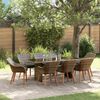 vidaXL Tuin eettafelset met kussen 9 pcs Grijs poly rattan
