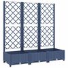 vidaXL Plantenbak met latwerk 120x40x121,5 cm polypropeen blauwgrijs