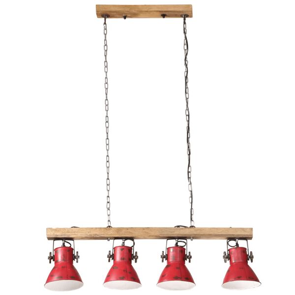 vidaXL Plafondlamp 25 W E27 90x24x111 cm verweerd rood