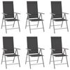 vidaXL Klapstoelen 6 stuks Textilene Zwart
