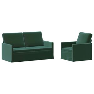 vidaXL Bankstel 2 pcs Donkergroen fluweel