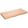 vidaXL Wastafelblad 100x50x(2-6) cm behandeld massief hout lichtbruin