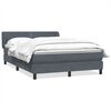 vidaXL Boxspring met matras fluweel donkergrijs 140x210 cm