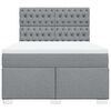 vidaXL Boxspring met matras stof lichtgrijs 140x190 cm