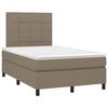 vidaXL Boxspring met matras en LED stof taupe 120x190 cm