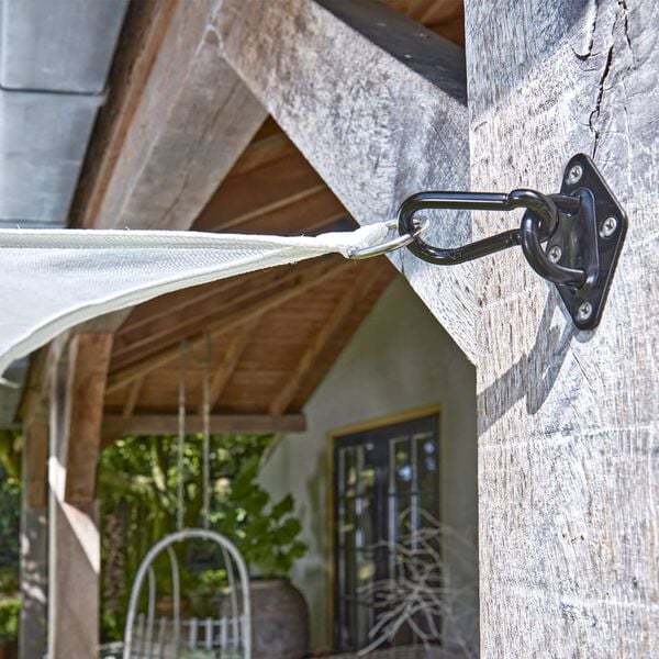 Livin'outdoor Bevestigingsset vierkant schaduwdoek zwart