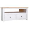 vidaXL Tv-hoekkast Panama Range 93x49x49 cm massief grenenhout wit