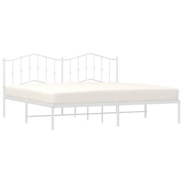 vidaXL Bedframe met hoofdbord metaal wit 193x203 cm