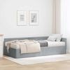 vidaXL Hoekbedframe met Matras Anders 2 pcs Lichtgrijs Stof