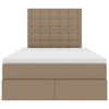 vidaXL Opbergbed met LED met matras Cappuccino 120 x 200 cm Nep Leer