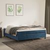vidaXL Boxspring met matras fluweel donkerblauw 180x200 cm