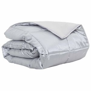 vidaXL Zomer Dekbed Zilver 135 x 200 cm Satijn en Microfiber