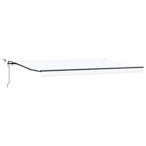 vidaXL Uitschuifbare luifel Wit 500 &times; 350 cm Polyester