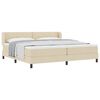 vidaXL Boxspringbed met hoofdeinde Cr&egrave;me 200 x 200 cm Stof