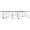 vidaXL Huisdierenkooi met deur 20 panelen 140x70x35 cm staal zwart