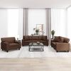 vidaXL 3-delige Loungeset met sierkussens en kussens kunstleer bruin
