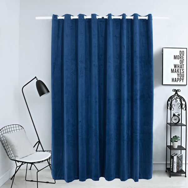 vidaXL Gordijn verduisterend met ringen 290x245 cm fluweel blauw