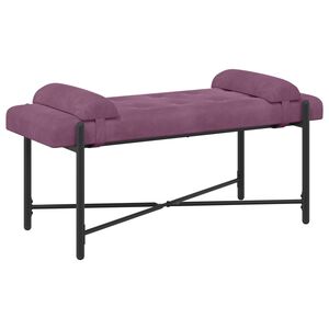vidaXL Knop-gestept Bankje met Kussens Paars 110 x 40 x 46 cm fluweel