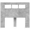 vidaXL Hoofdeinde met LED 120x18,5x103,5 cm bewerkt hout betongrijs
