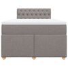 vidaXL Boxspring met matras stof taupe 120x200 cm