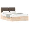 vidaXL Bedframe met Gevoerd Hoofdgedeelte Taupe 140 x 200 cm