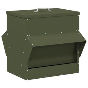 vidaXL Kip voerbak Olijfgroen 40,5 x 45 x 41 cm 20 kg
