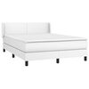 vidaXL Boxspring met matras kunstleer wit 140x190 cm
