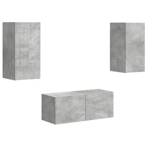 vidaXL Tv-meubelset Wandgemonteerd 6 pcs Beton Grijs Bewerkt hout