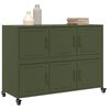 vidaXL Dressoir 100,5x39x72 cm staal olijfgroen