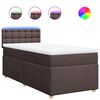 vidaXL Boxspring met matras stof donkerbruin 90x200 cm