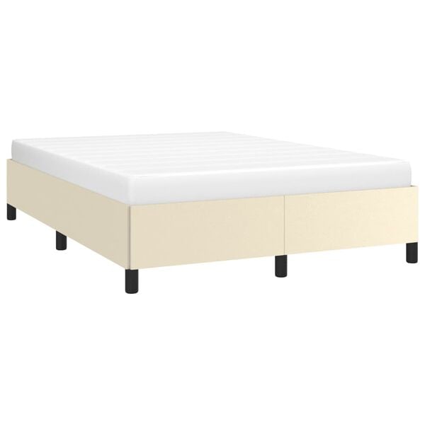 vidaXL Bedframe kunstleer crèmekleurig 140x190 cm