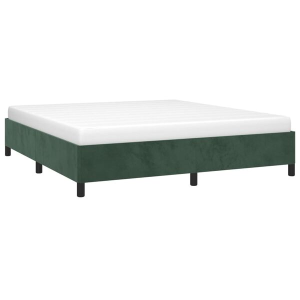 vidaXL Bedframe zonder matras 160x200 cm fluweel donkergroen