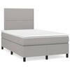vidaXL Boxspring met matras stof lichtgrijs 120x200 cm