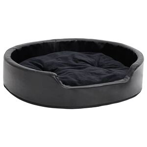 vidaXL Hondenmand 79x70x19 cm pluche en kunstleer zwart