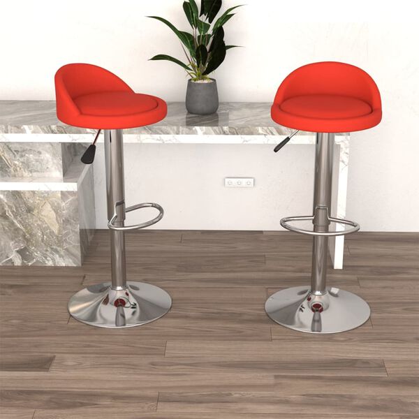 vidaXL Barstoelen 2 st kunstleer rood