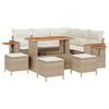 vidaXL Tuinbankenset 9 st Beige poly rattan