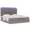 vidaXL Ottoman bed met matras en LED's 180x200cm stof taupe