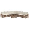 vidaXL Tuinbankenset 10 pcs Beige poly rattan