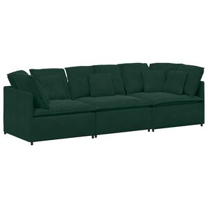 vidaXL Modulaire bank met kussens fluweel donkergroen