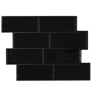 vidaXL Subway Tegel 10 pcs Zwart 29 x 21 cm Polyurethaan en PET
