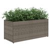 vidaXL Plantenbak met 2 potten 72x30x32 cm poly rattan grijs