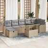 vidaXL Tuin Sofa Set met kussen met opslag 8 pcs Beige Poly riet