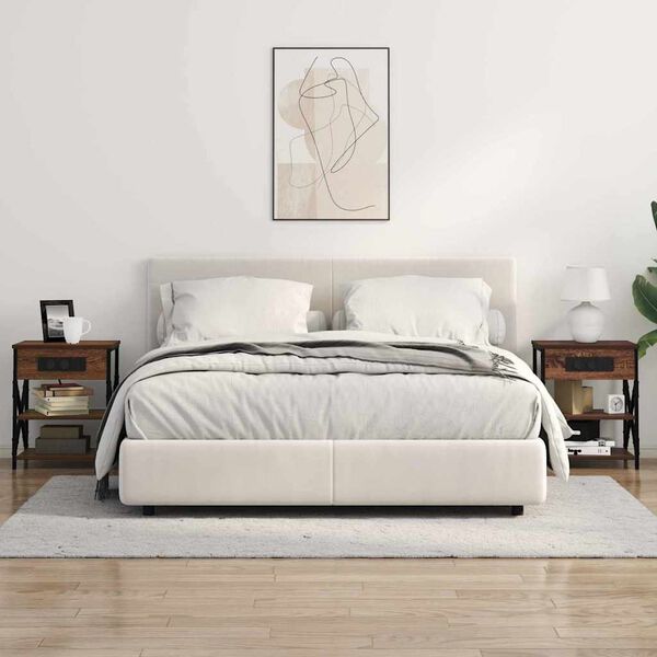 vidaXL Nachtkastje met plank Bruin Eiken 41 x 31 x 51 cm Bewerkt hout