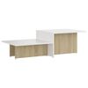 vidaXL Salontafel 111,5x50x33 cm bewerkt hout wit en sonoma eikenkleur