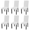 vidaXL 6 st Stoelhoezen recht stretch wit