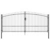 vidaXL Dubbele Poort WOERDEN 400 x 224,5 cm Staal Grijs Vergrendelbaar