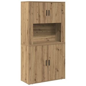vidaXL Hoge kast Artisan Eiken 80 x 33 x 150 cm Bewerkt hout