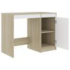 vidaXL Bureau 100x50x76 cm bewerkt hout wit en sonoma eikenkleurig